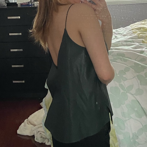 Xs/S HM Deep V Dark Green Leather Tank - Picture 2 of 2